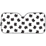 Black And White Cat Pattern Print Car Sun Shade