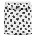 Black And White Cat Pattern Print Duvet Cover Bedding Set