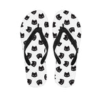 Black And White Cat Pattern Print Flip Flops