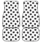 Black And White Cat Pattern Print Front and Back Car Floor Mats