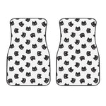 Black And White Cat Pattern Print Front Car Floor Mats