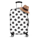 Black And White Cat Pattern Print Luggage Cover