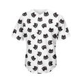 Black And White Cat Pattern Print Men's Baseball Jersey