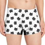 Black And White Cat Pattern Print Men's Boxer Briefs
