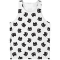 Black And White Cat Pattern Print Men's Tank Top
