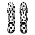 Black And White Cat Pattern Print Muay Thai Shin Guards