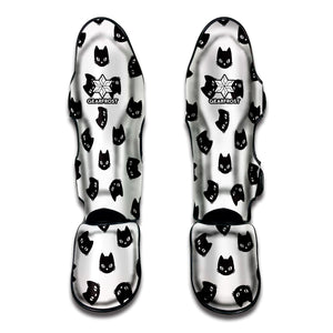 Black And White Cat Pattern Print Muay Thai Shin Guard