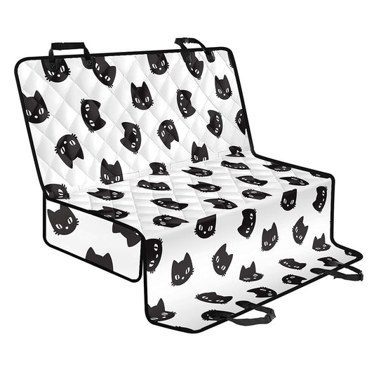 Black And White Cat Pattern Print Pet Car Back Seat Cover