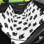 Black And White Cat Pattern Print Pet Car Back Seat Cover