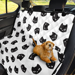Black And White Cat Pattern Print Pet Car Back Seat Cover