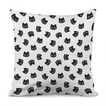 Black And White Cat Pattern Print Pillow Cover