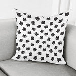 Black And White Cat Pattern Print Pillow Cover