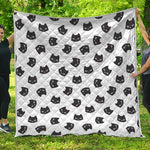 Black And White Cat Pattern Print Quilt