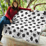 Black And White Cat Pattern Print Quilt