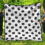 Black And White Cat Pattern Print Quilt