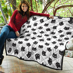 Black And White Cat Pattern Print Quilt