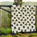Black And White Cat Pattern Print Quilt