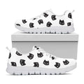 Black And White Cat Pattern Print White Running Shoes