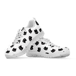 Black And White Cat Pattern Print White Sneakers
