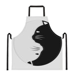 Black And White Cat Yin Yang Print Apron