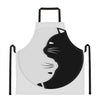 Black And White Cat Yin Yang Print Apron