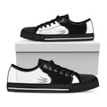 Black And White Cat Yin Yang Print Black Low Top Sneakers