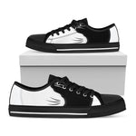Black And White Cat Yin Yang Print Black Low Top Shoes 
