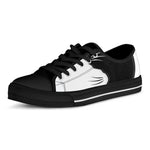 Black And White Cat Yin Yang Print Black Low Top Shoes 