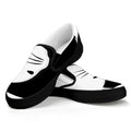 Black And White Cat Yin Yang Print Black Slip On Sneakers