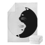 Black And White Cat Yin Yang Print Blanket