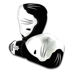 Black And White Cat Yin Yang Print Boxing Gloves