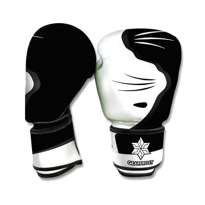Black And White Cat Yin Yang Print Boxing Gloves