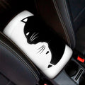Black And White Cat Yin Yang Print Car Center Console Cover