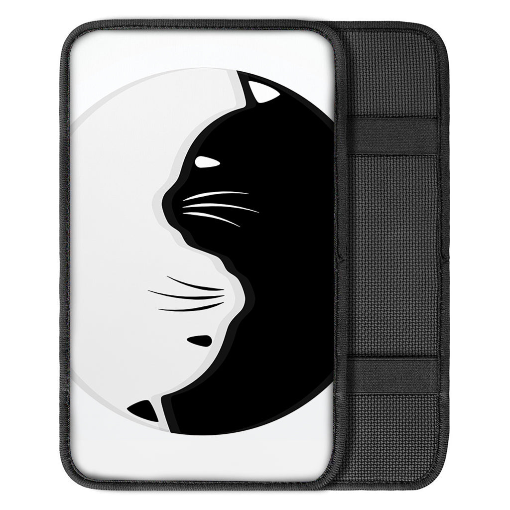 Black And White Cat Yin Yang Print Car Center Console Cover