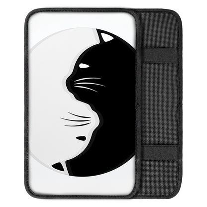 Black And White Cat Yin Yang Print Car Center Console Cover