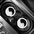 Black And White Cat Yin Yang Print Car Coasters