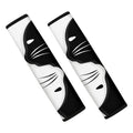 Black And White Cat Yin Yang Print Car Seat Belt Covers
