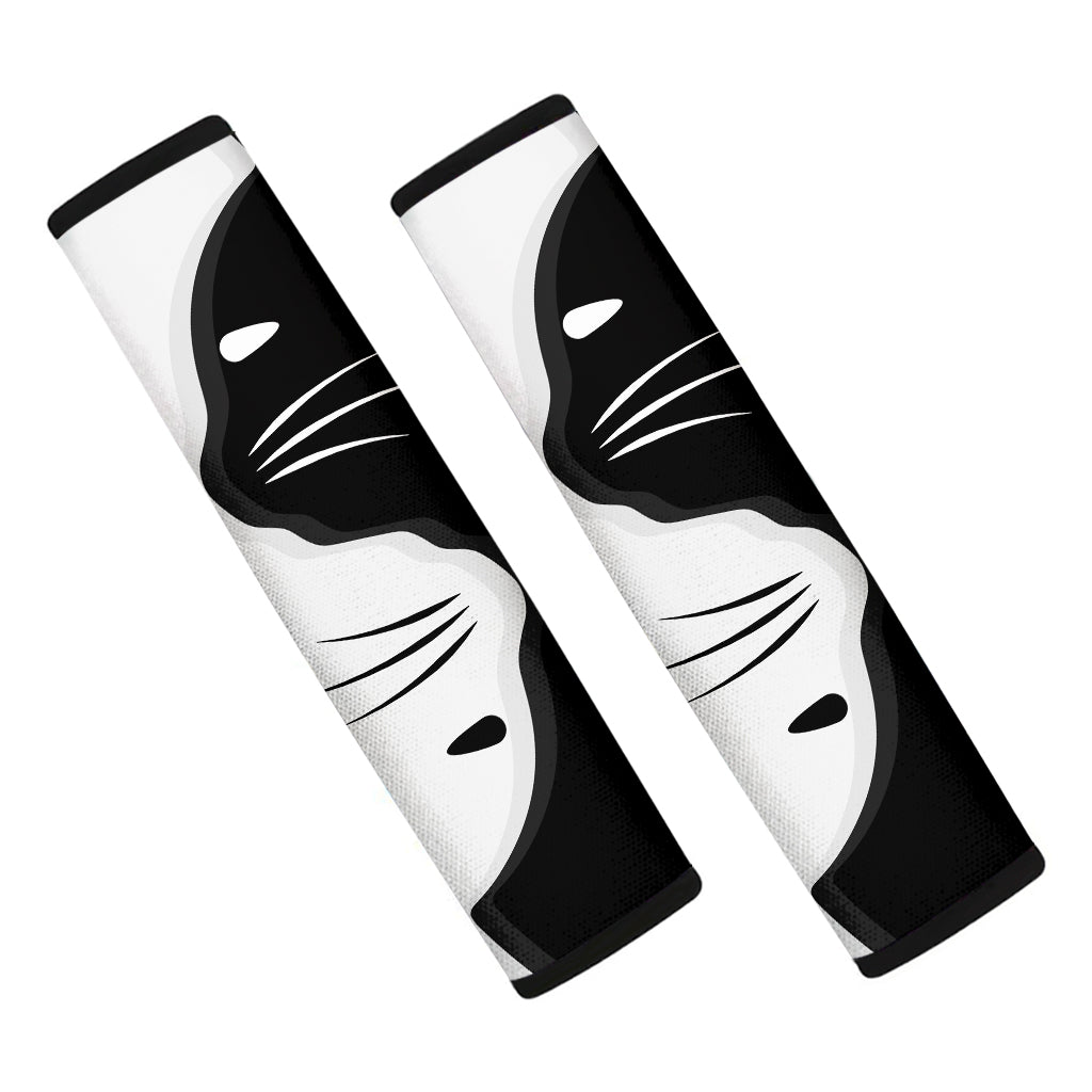 Black And White Cat Yin Yang Print Car Seat Belt Covers
