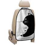 Black And White Cat Yin Yang Print Car Seat Organizers