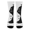 Black And White Cat Yin Yang Print Crew Socks