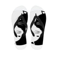 Black And White Cat Yin Yang Print Flip Flops
