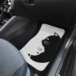 Black And White Cat Yin Yang Print Front Car Floor Mats