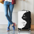 Black And White Cat Yin Yang Print Luggage Cover