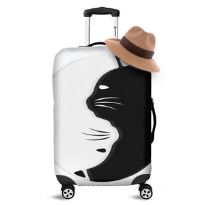 Black And White Cat Yin Yang Print Luggage Cover