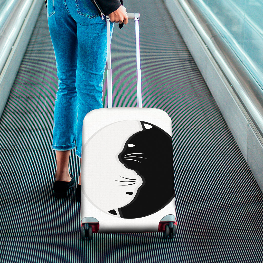 Black And White Cat Yin Yang Print Luggage Cover