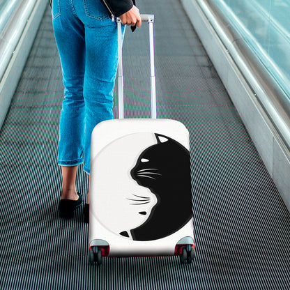Black And White Cat Yin Yang Print Luggage Cover