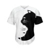 Black And White Cat Yin Yang Print Men's Baseball Jersey