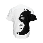 Black And White Cat Yin Yang Print Men's Baseball Jersey