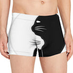 Black And White Cat Yin Yang Print Men's Boxer Briefs