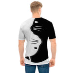 Black And White Cat Yin Yang Print Men's T-Shirt